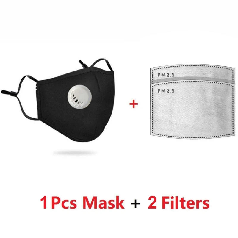 

Safety Dust Mask With 2 Filters Breathable Reusable Washable Face Mask For Outdoor Resist Dust Germs Allergies PM2.5 Pollution