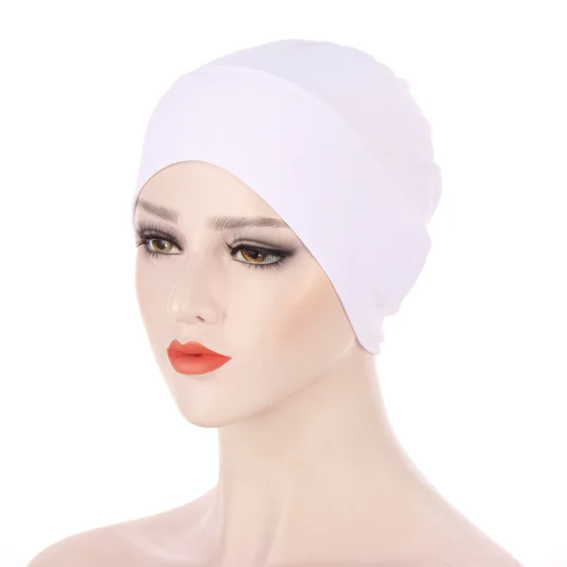 Women Plain Stretch Underscarf Cap Muslim Inner Hijab Caps Islamic Headband Turban Bonnet Musulman Femme Ready to Wear Hijabs 4
