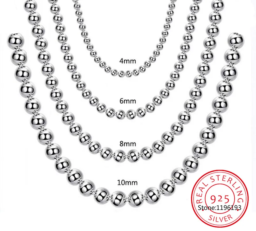 925 Sterling Silver 10mm|8mm|4mm Smooth 
