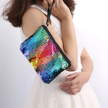 

Fashion Sequins Mermaid Cosmetic Bag Female Multicolor Handbag Glitter Make-up Clutch Bag Handbag for Party Travel Storage Bags