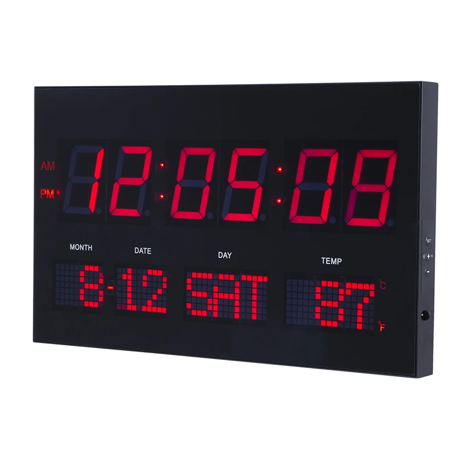  Large Digital Wall Clock Modern Design Large LED Screen Temperature Calendar Clock Oversize Time Cl - 4000149020500