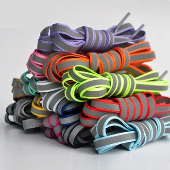 

1 Pair Reflective Shoe laces Flat Shoelaces Fashion And Beautifult Unisex Shoelace Outdoor Leisure Sneaker Shoe lace 120cm