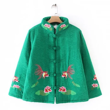 

Plus Size Women's Coats Fish Embroidery Short Coat Oversized Winter Outwear women winter parkas