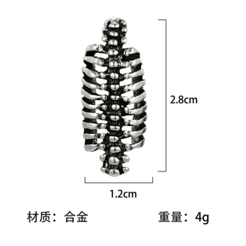 Панк стиль череп позвоночник уха клип поддельный пирсинг уха ювелирные изделия для мужчин хип хоп серии мужчин s любимый ювелирные изделия Прямая WD693