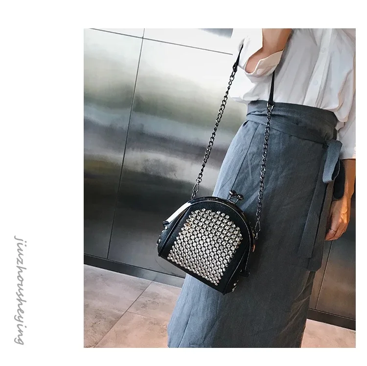 High Quality PU Leather Women Bag Bags for Women Glittering Diamonds Handbags Simple Wild Chain Tote Shoulder Bags Crossbody Bag