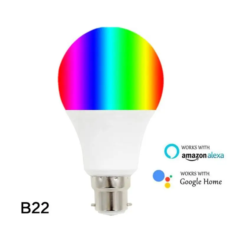 B22 Затемняющий светодиодный светильник B22/E27/E26/E14 умный WiFi светильник 10 Вт волшебный RGB+ CW Lampara Голосовое управление работа с Alexa Google IFTTT - Испускаемый цвет: B22