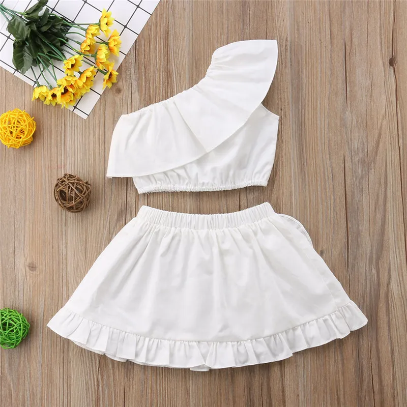 Новинка; летняя одежда для маленьких девочек ; юбка-пачка; платье с топом и открытыми плечами
