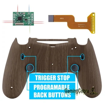 

Wood Grain Dawn 2.0 FlashShot Back Shell & 2 Back Buttons & 2 Trigger Lock for PS4 Controller JDM 040/050/055