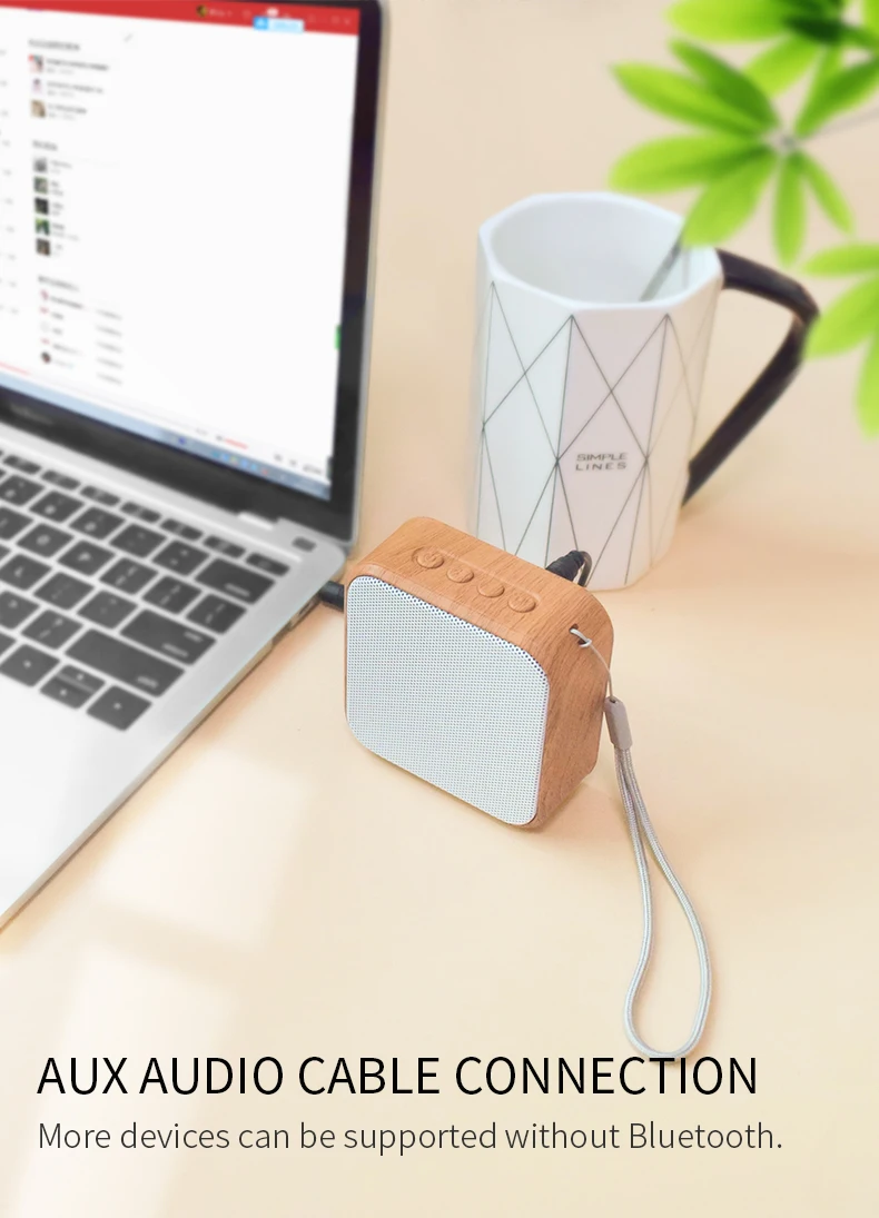 A70 Wood Grain Portable Wireless Speaker Vintage Mini Bluetooth Loudspeaker With Mic Support TF Card FM Radio For Mobile Phone