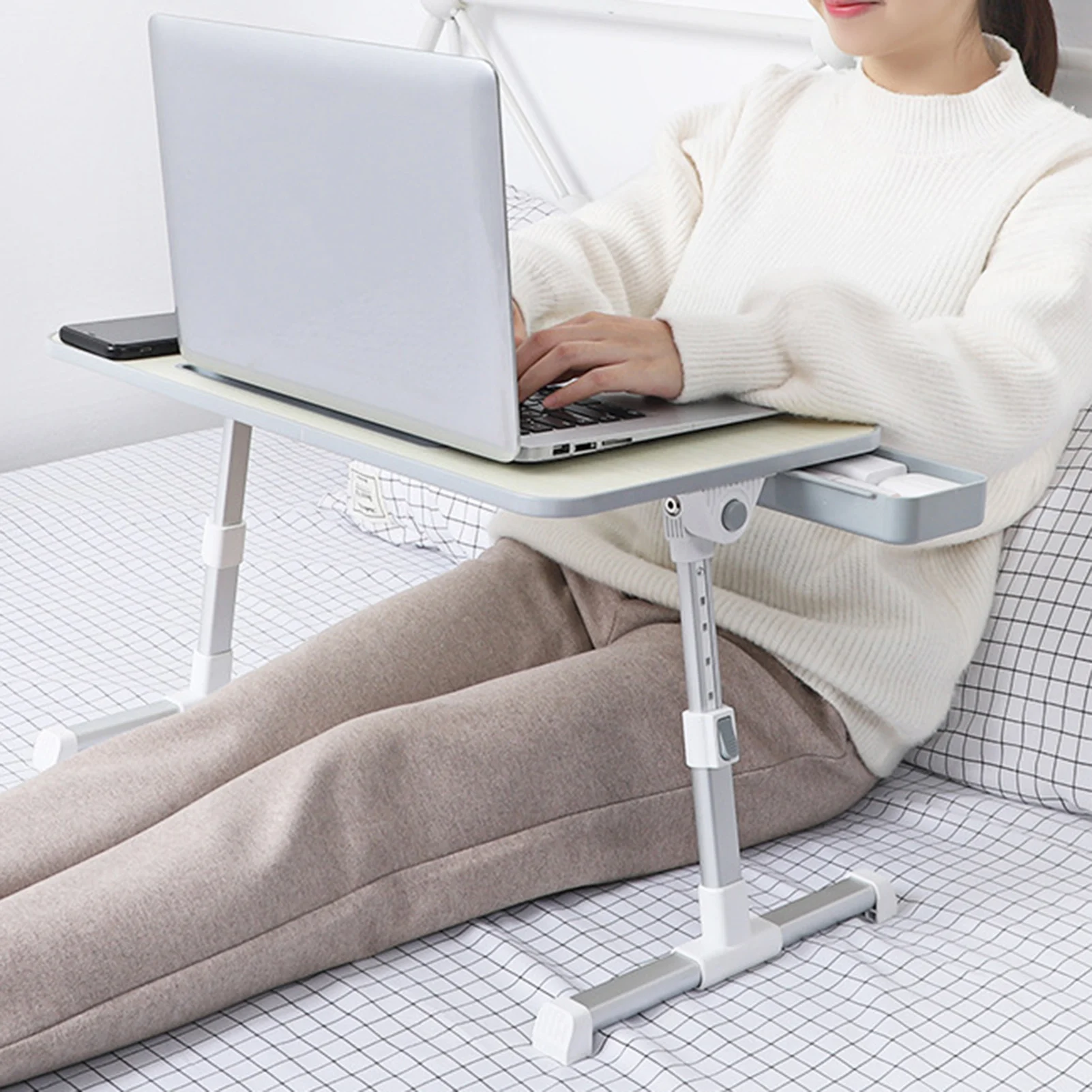 

The New 24-32CM Portable Table Computer Folding Table Portable Adjustable Laptop Desk With Storage Drawer Table Furniture