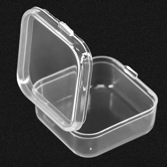 50 шт. Мини Прозрачная пластиковая маленькая коробка для ювелирных изделий серьги беруши контейнер для хранения безделушки кольца