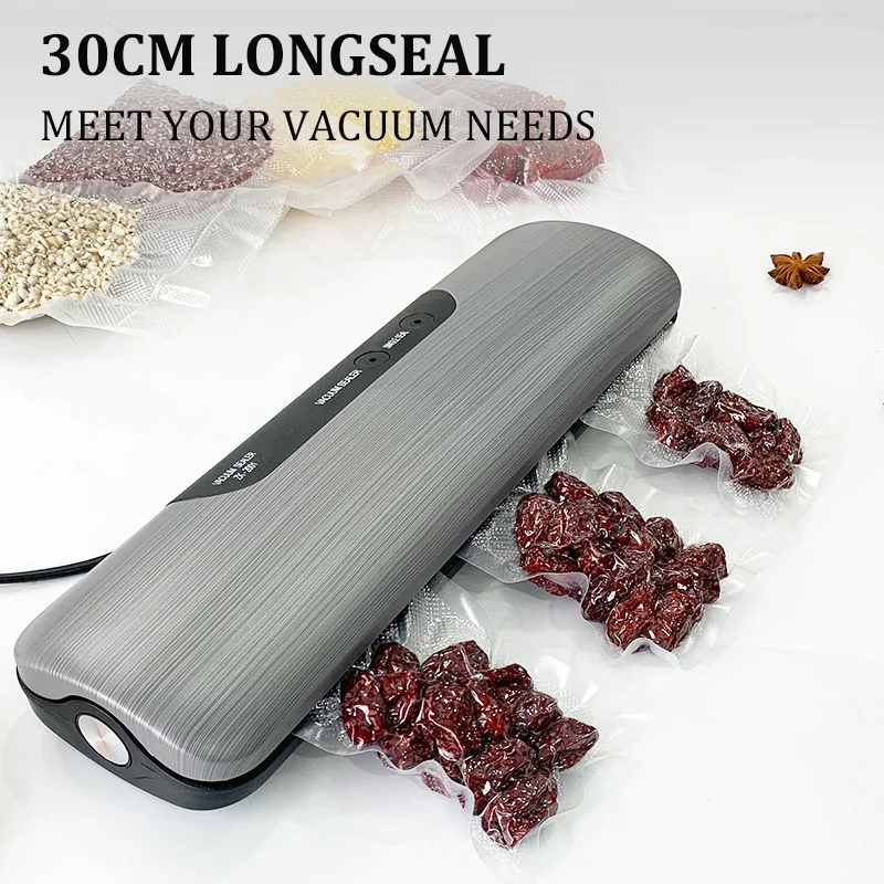 Máquina Eléctrica de sellado al vacío para cocina, máquina de envasado al vacío automático de alimentos para el hogar, 220V, 110V, con 10 Uds.