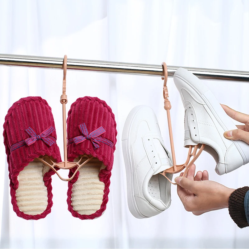 

Multi-Function 2 Hooks Shoes Drying Rack Shoes Towel Hanger Storage Shelf Rack Stand Hanger Home Clothes Sundries Organizers