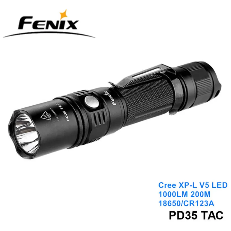 Fenix PD35 V2.0 PD35 TAC Cree XPL светодиодный тактический фонарь с яркостью на дальние расстояния, уличный фонарь с питанием от 18650 летучей мыши