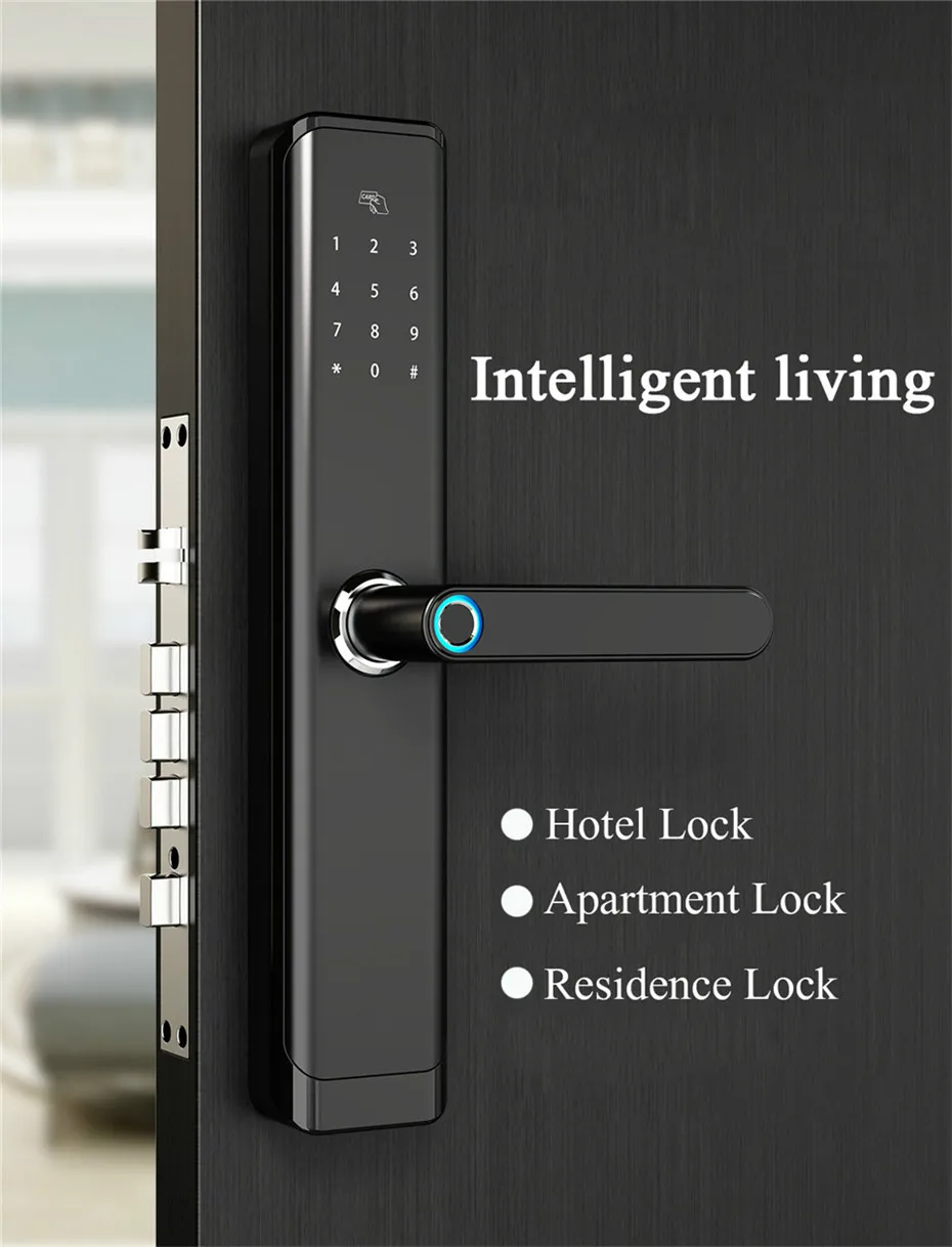 WiFi умный дверной замок, водонепроницаемый электронный дверной замок Интеллектуальный биометрический замок на дверь умный замок отпечатков пальцев