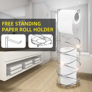 

Rack Stand-Organizer Towel-Storagr Toilet-Roll paper-Holder Bathroom Metal Floor Standing Shelf Stand Roll-Dispenser