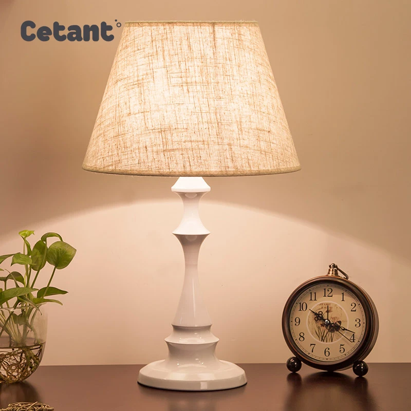 

Table Lamps for Bedroom Bedside LED Nordic Modern Fabric Shade Desk Light for Living Room Study E27 Decor Lighting Night Lights