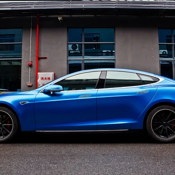 شراءSUNICE 1.52X10M لامع تأثير البحر الأزرق سيارة شريط تغليف فينيل ذاتية اللصق ملصقات السيارات فيلم مع فقاعة الهواء الحرة لصائق الجسم لتقوم بها بنفسك