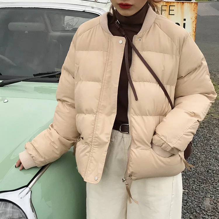 

Cotton-padded Clothes Women's 2018 New Style Short Thick Baseball Uniform Warm Thick Bread Cotton Coat
