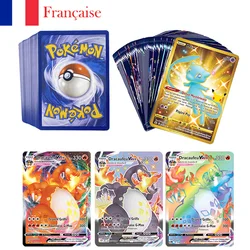 Juego de cartas de Pokémon para niños, juguete de Cartas coleccionables, versión francesa, Pikachu GX EX MEGA VMAX, 60 300 piezas