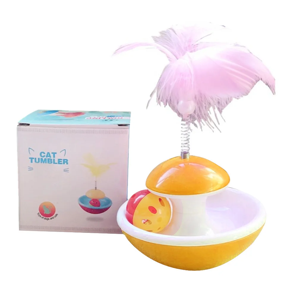 Котенок игрушка Rolling Когтеточка мяч милое домашнее животное кошка, игры Куклы Tumbler мяч игрушки Интерактивная игрушка перо