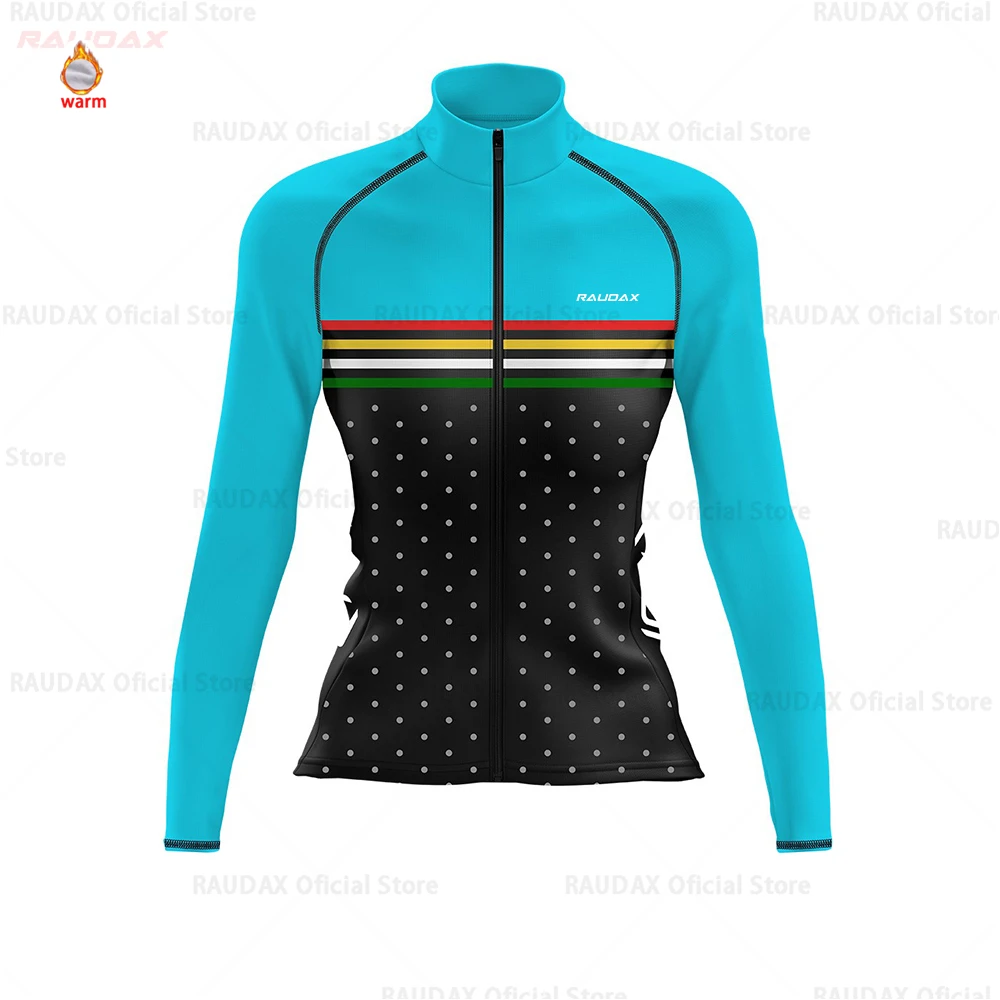 Велокофты для женщин Pro Team Raudax, зимняя флисовая одежда для велоспорта MTB, комплект для велоспорта с нагрудником и штанами, Ropa Ciclismo, комплект для триатлона - Цвет: jersey only