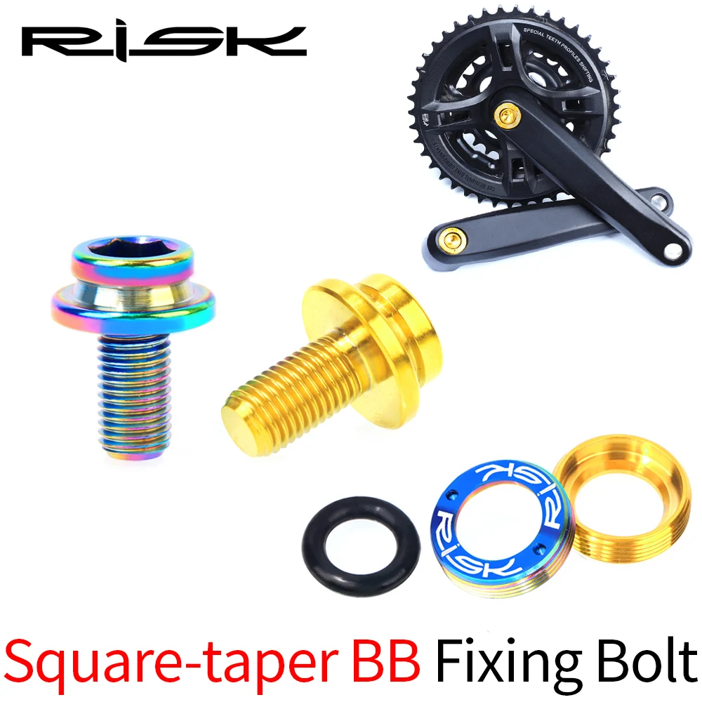

RISK 2pcs/set M8*15 Bicycle Square-taper BB Fixing Bolts Titanium Alloy Bottom Bracket Bolts Waterproof Screws For MTB Road Bike