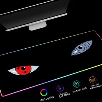 

Large Anime Naruto Locking Edge Mousepad Mat RGB Computer Keyboard LED Mousepad for Dota CSGo Mouse Pad Game Player Mice Mats