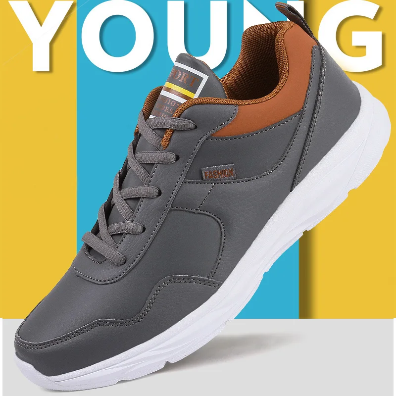 

Winter New Leather Sneakers Men Fashion Casaul Shoes Men Outdoor Warm Lightweight Big Size Sneakers Breathable Zapatillas Hombre