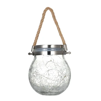 

LED Solar Crack Pattern Christmas Lights Ball Glass Jar Lamp Outdoor Garden Decoration Tree Stars Copper Wire Lights solar crack