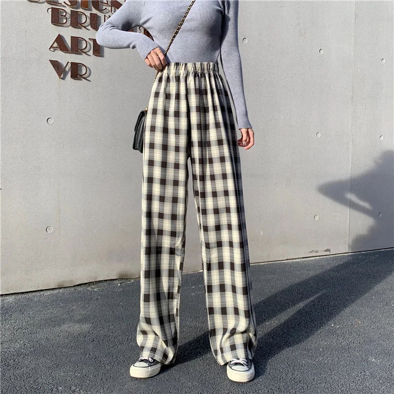 Wide Leg Plaid Pants 6 Colors - 11 - Kawaii Mix