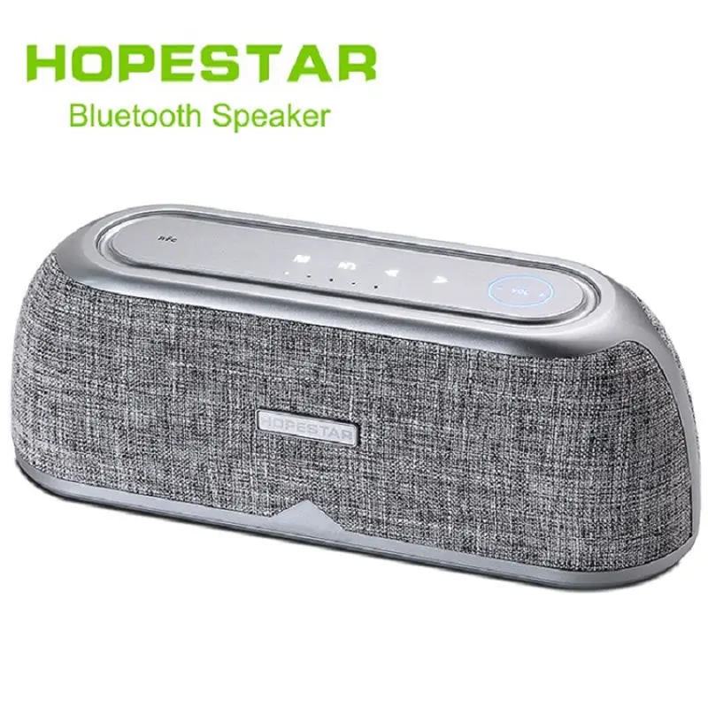 HOPESTAR A4 Настольный bluetooth динамик высокой мощности высококачественный беспроводной динамик HIFI подарок сенсорный NFC - Цвет: Серый