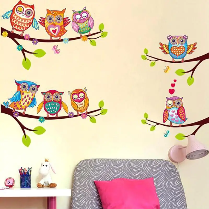 Креативные самоклеящиеся водонепроницаемые наклейки на стену с изображением птиц для гостиной, спальни, детского сада, классный декор, съемные наклейки