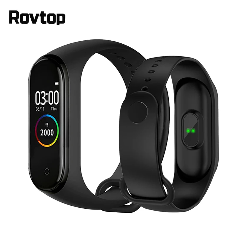 Смарт браслет Rovtop M4 с пульсометром монитором артериального давления фитнес