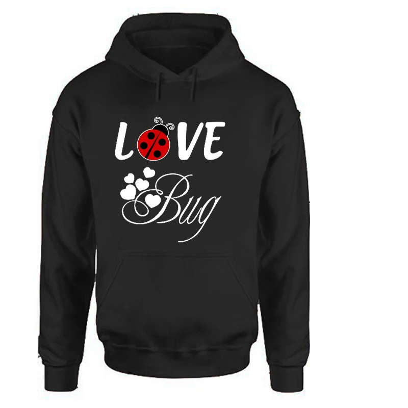 

Love Bug Hoodies Streetwear Happy Valentines Day Woman Clothes Casual Print Pullovers Plus Size Women Japanese Gothic