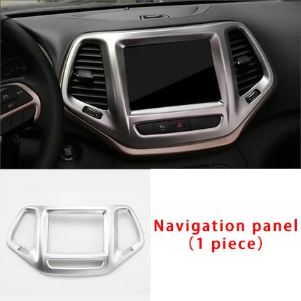 matt Navigation For Jeep cherokee chrome matt Navigation panel trim 2pcs - Цвет: matt Navigation