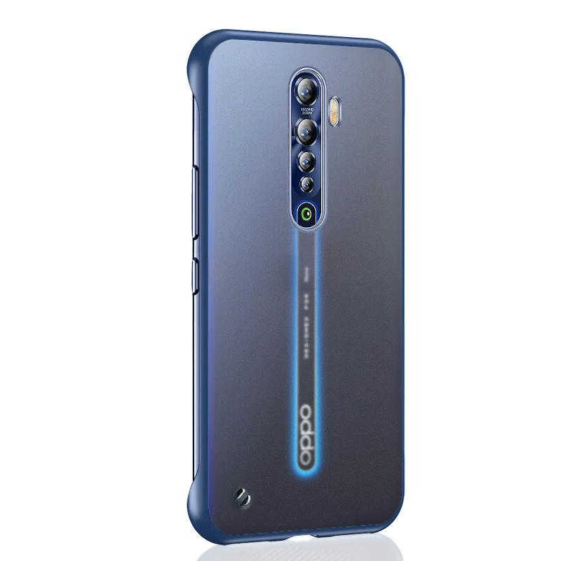 Blue Auroras для OPPO Reno 2 Чехол Прозрачная Жесткая рамка без полей чехол для Reno 2F 2Z чехол противоударный Coques Fundas чехол s - Цвет: Blue