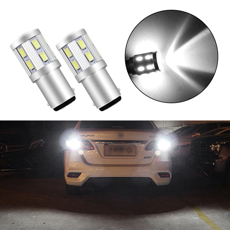 

2pcs Car Universal 1157 P21W 5630SMD Super LED Bright Tail Brake Stop Signal Light 12V Lamp Rear Reverse Light Auto Gadget Goods