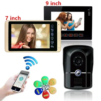 

7" video door phone intercom system wired wifi video doorbell 2 monitor door camera infared ir home apartment video doorphone