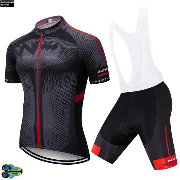 Picture Color Команда NW черный Велоспорт Джерси 9D набор велошорт Ropa Ciclismo мужские летние быстросохнущие Pro велосипед Майо брюки одежда - Цвет: Picture Color