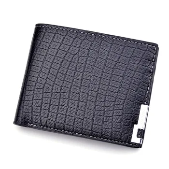 

New Arrival Fashion Mens Short Wallet Korean Style Three Fold Purses Zipper Coin Purse Card Holder Porte Feuille Homme QB91