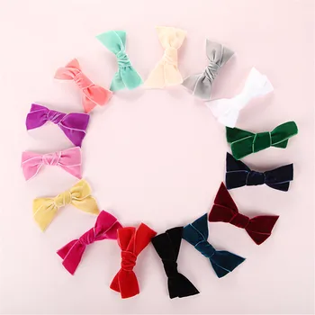 

20pcs/lot New Velvet Bows Hair Clips Fashion Bowknot Hairclips For Women Girls Hair Accessories Lovely Bow Hair Barrettes