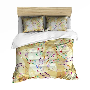 

Music Note 3D Printing Duvet Cover Set Single double Full Queen Music Theme Bedspread 100% Microfiber Boys Girls Bedding Sets