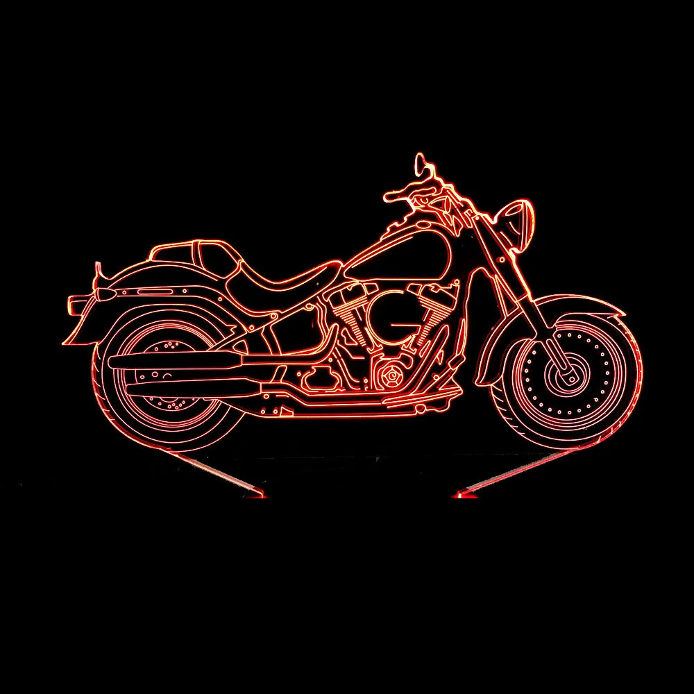 

Shenzhen Manufacturers Direct Selling Customizable Motorcycle Creative Colorful 3D Touch Control Small Night Lamp New Style 3D D