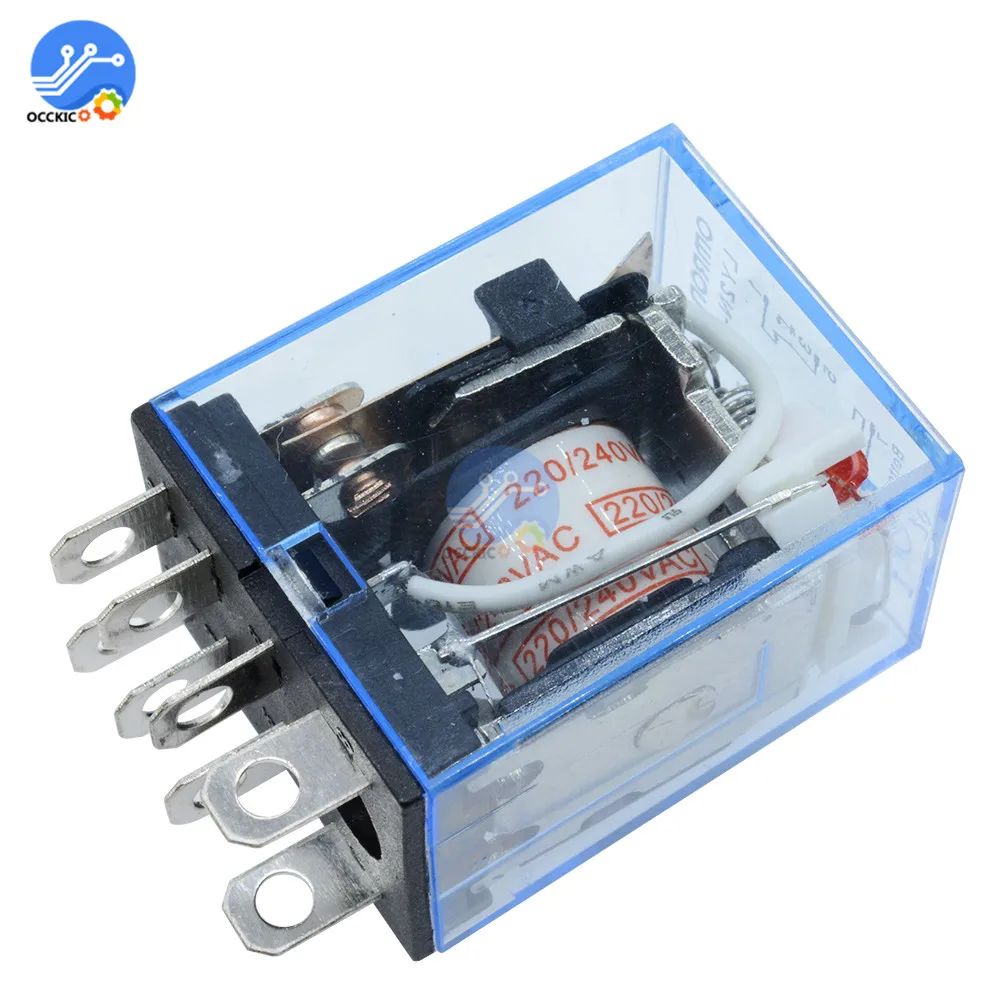 AC 220V DC 12V 24V 10A LY2NJ катушка DPDT реле питания разъем 8 Pin HH62P с патроном|Запасные части| |