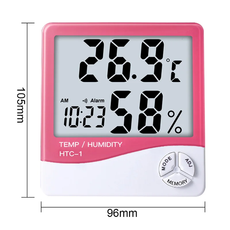 ЖК-цифровой измеритель температуры и влажности для дома и улицы, гигрометр, термометр, метеостанция с часами - Цвет: G249252B