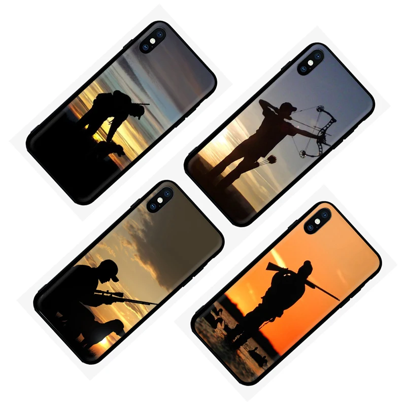 EWAU Hunter Dog hunting Silicone phone case for iphone 5 5s SE 6 6s 7 8 Plus X XR XS 11 Pro Max