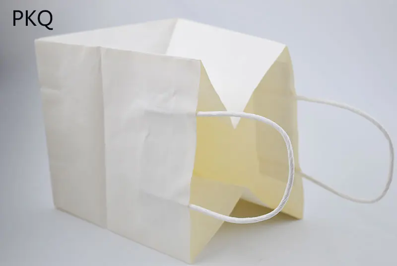 5 шт. белая крафт-бумага мешок коричневый Подарочный пакет с ручкой большой Подарочный упаковочный Сумки на вынос посылка сумка 15x15x17 см