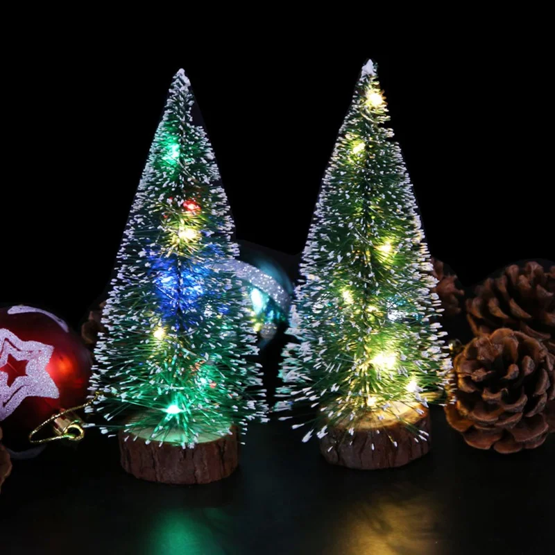 

1 Pcs LED Light Pine Needle Dusting Mini Christmas Tree Desktop Decoration Warm Light / Lantern Christmas Tree For Home Decor