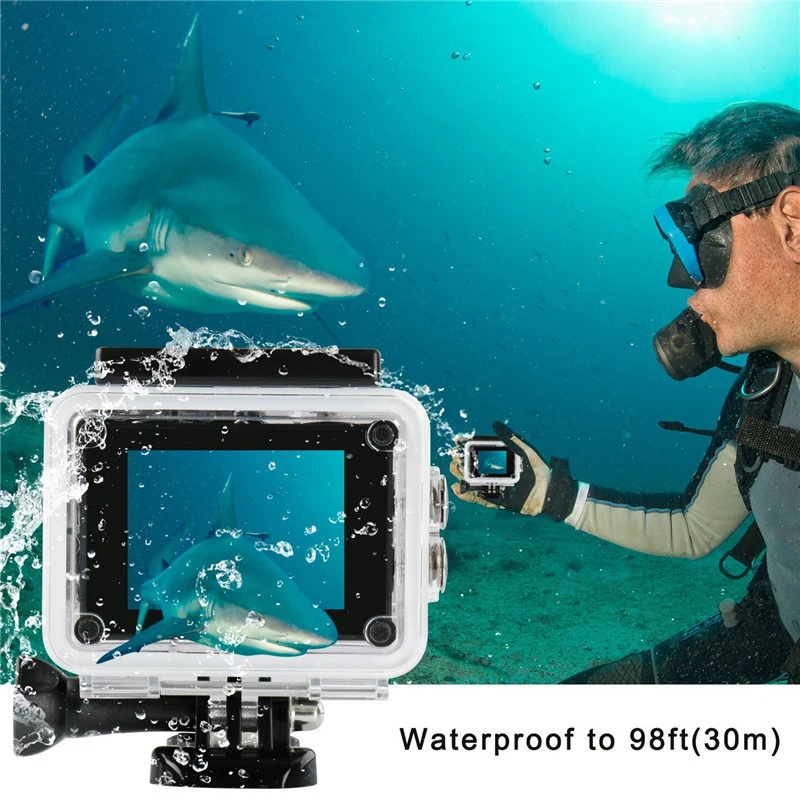 Водонепроницаемый Камера 2 дюймов Экран экшн Камера, 4 K, Wi-Fi, 16MP для подводной съемки на глубине до 170 ° широкоугольная мини Камера Go возможностью погружения на глубину до 30 м pro Водонепроницаемый Спортивная водоотталкивающая Камера GoPro